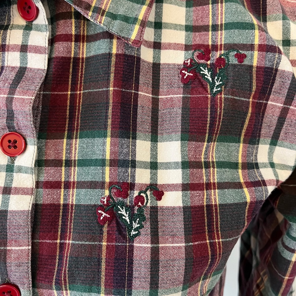 Plaid Button-Up Shirt westbound embroidered - Picture 2 of 8